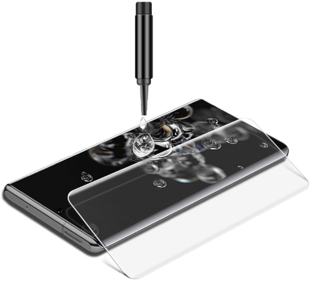 Samsung Galaxy S20 Ultra Screen Protector Tempered UV Glass Full Cover afbeelding 9