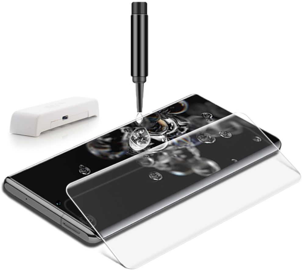 Samsung Galaxy S20 Ultra Screen Protector Tempered UV Glass Full Cover afbeelding 10