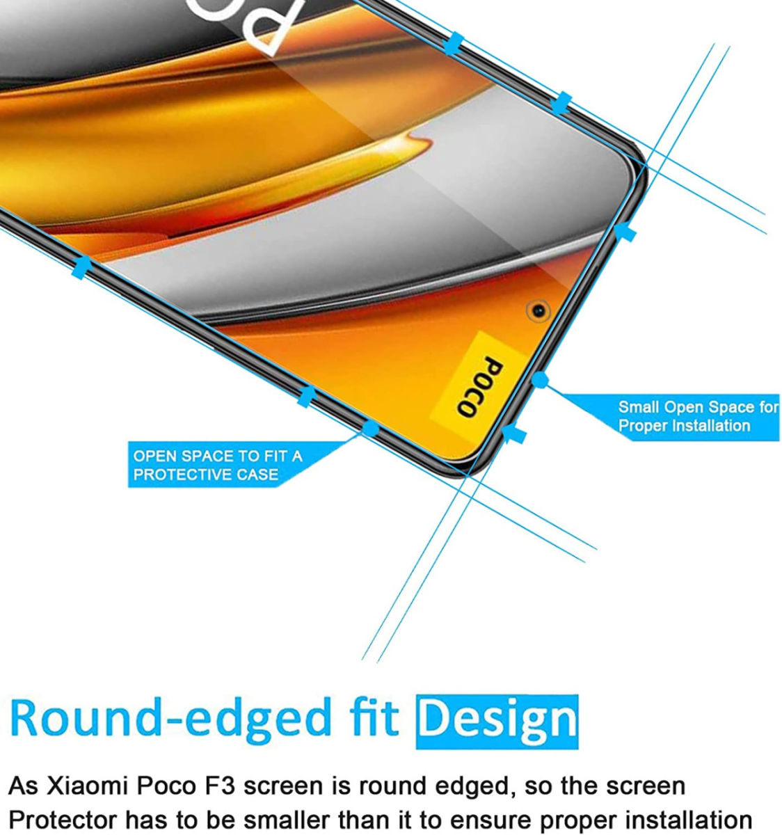 Xiaomi Mi 11i / Poco F3 Screen Protector 0.3mm Arc Edge Tempered Glass afbeelding 3