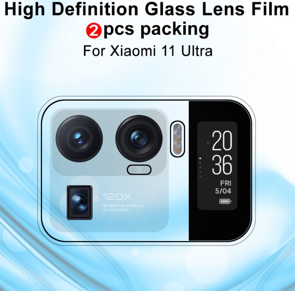IMAK Xiaomi Mi 11 Ultra Camera Lens Protector Tempered Glass Duo Pack afbeelding 4