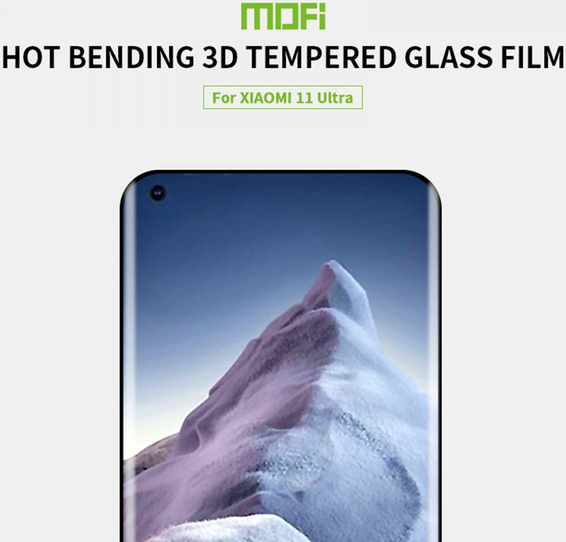 MOFI Xiaomi Mi 11 Ultra Screen Protector 3D Tempered Glass Full Cover afbeelding 5