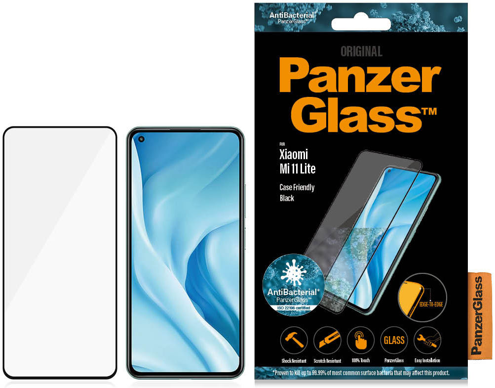 PanzerGlassXiaomi Mi 11 Lite 4G/5G (NE) Tempered Glass Antibacterieel afbeelding 5