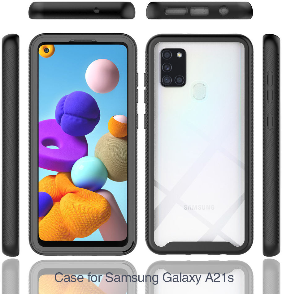 Samsung Galaxy A21s Hoesje Volledig Schokbestendig Hybride Cover Zwart afbeelding 9
