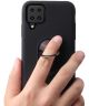 Samsung Galaxy A12 Hoesje met Metalen Magnetische Ring Kickstand Zwart