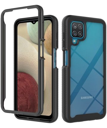 Samsung Galaxy A12 Hoesje Volledig Schokbestendig Hybride Cover Zwart Hoesjes
