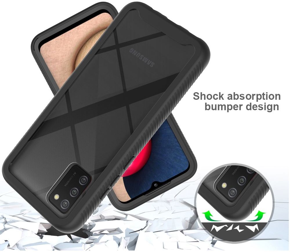 Samsung Galaxy A02s Hoesje Volledig Schokbestendig Hybride Cover Blauw afbeelding 2