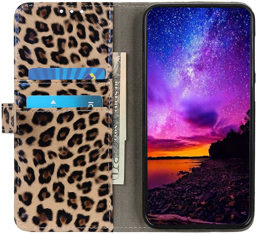 Samsung Galaxy A22 5G Hoesje Portemonnee Book Case met Luipaard Print afbeelding 2