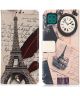 Samsung Galaxy A22 5G Hoesje Portemonnee Book Case Eiffeltoren Print