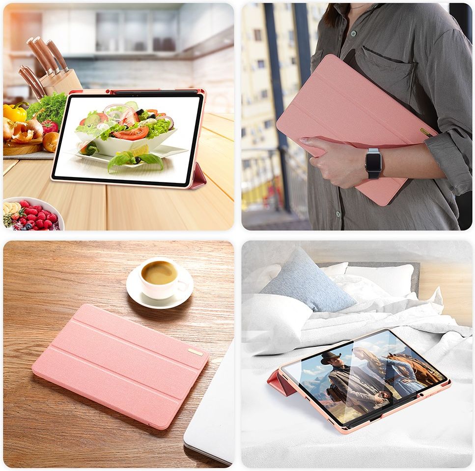 Dux Ducis Domo Series Samsung Galaxy S7 FE / Plus Tri-fold Hoes Roze afbeelding 11