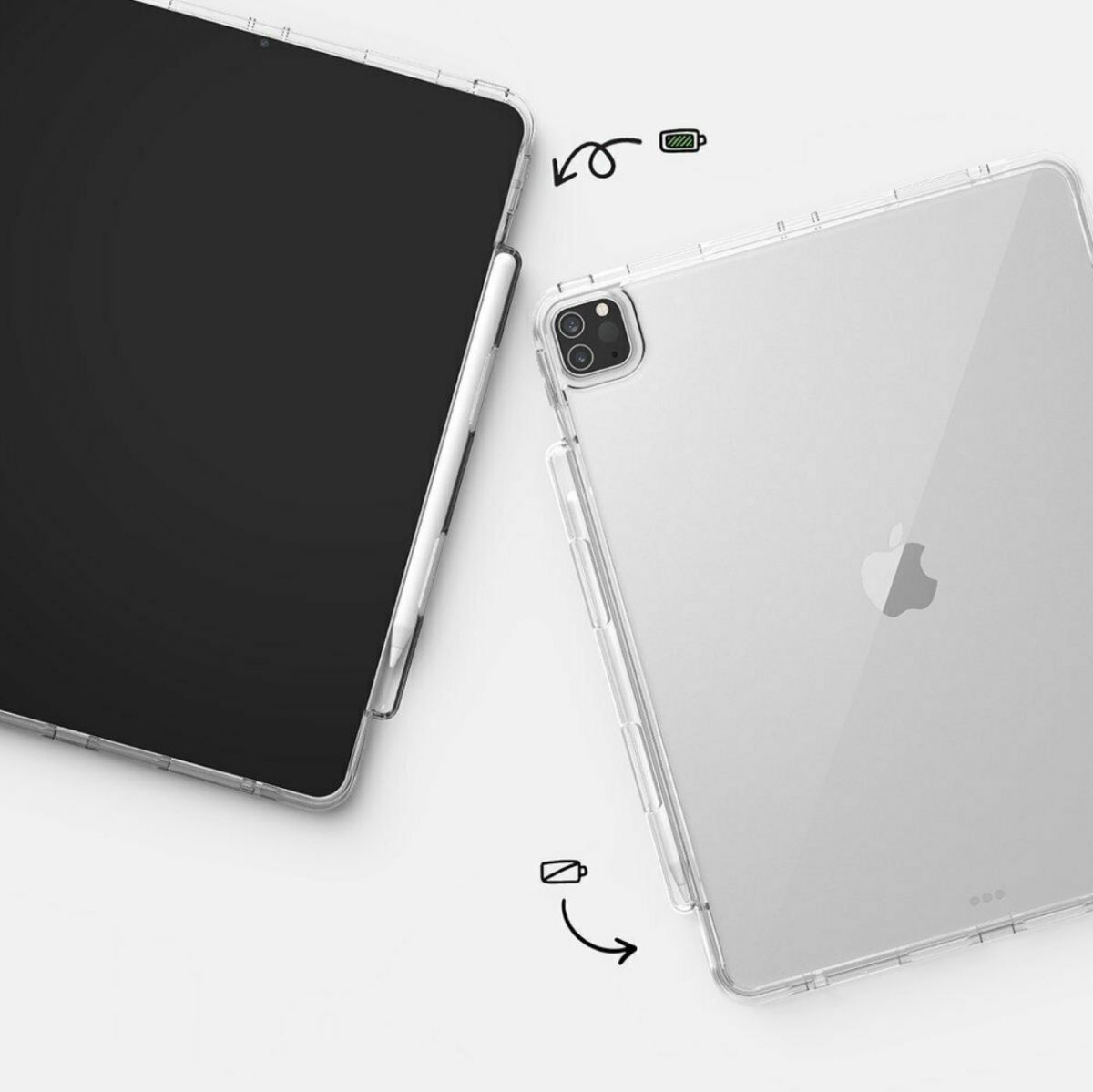 Ringke Fusion Apple iPad Pro 12.9 (2021) Hoes Transparant Zwart afbeelding 10