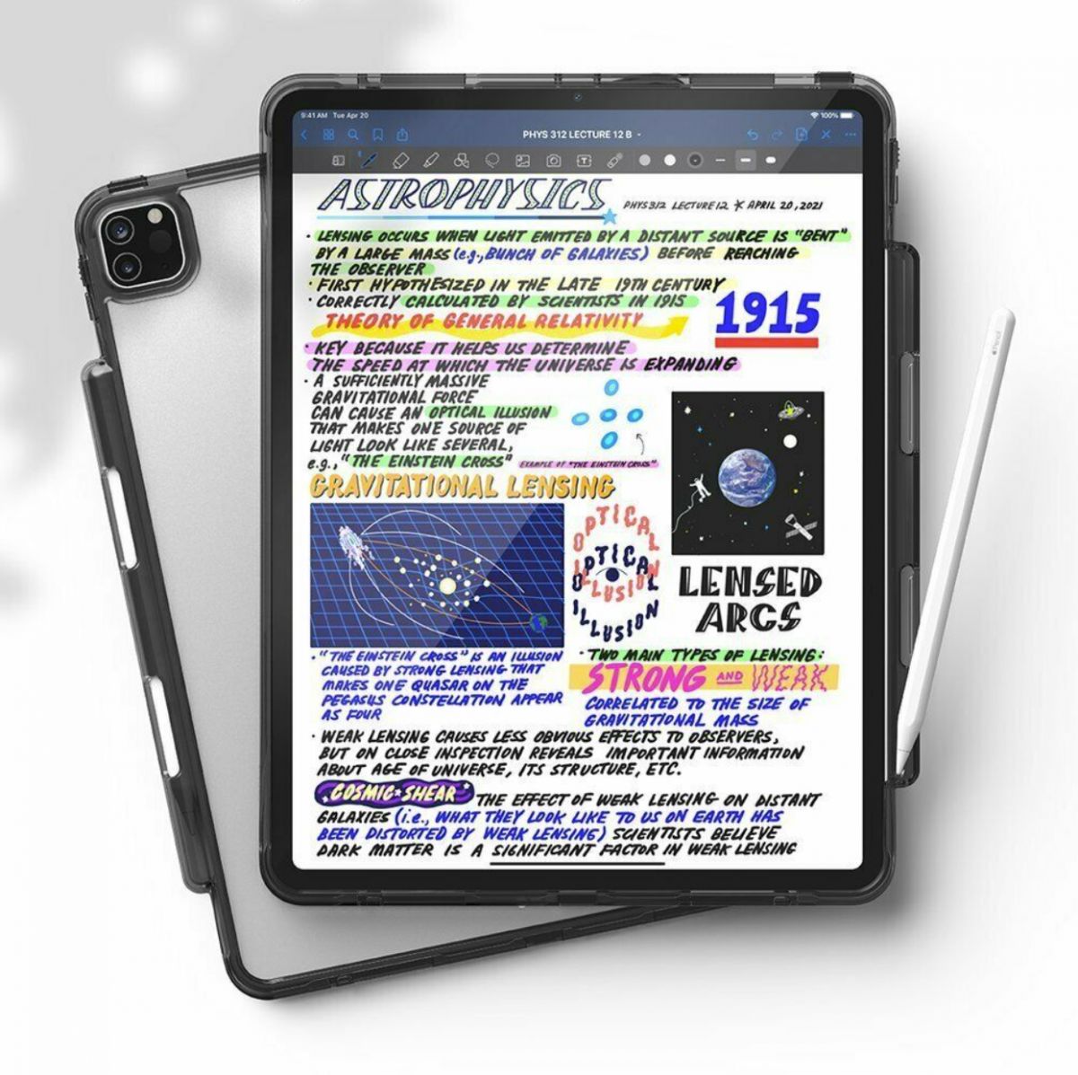 Ringke Fusion Apple iPad Pro 12.9 (2021) Hoes Transparant Zwart afbeelding 3
