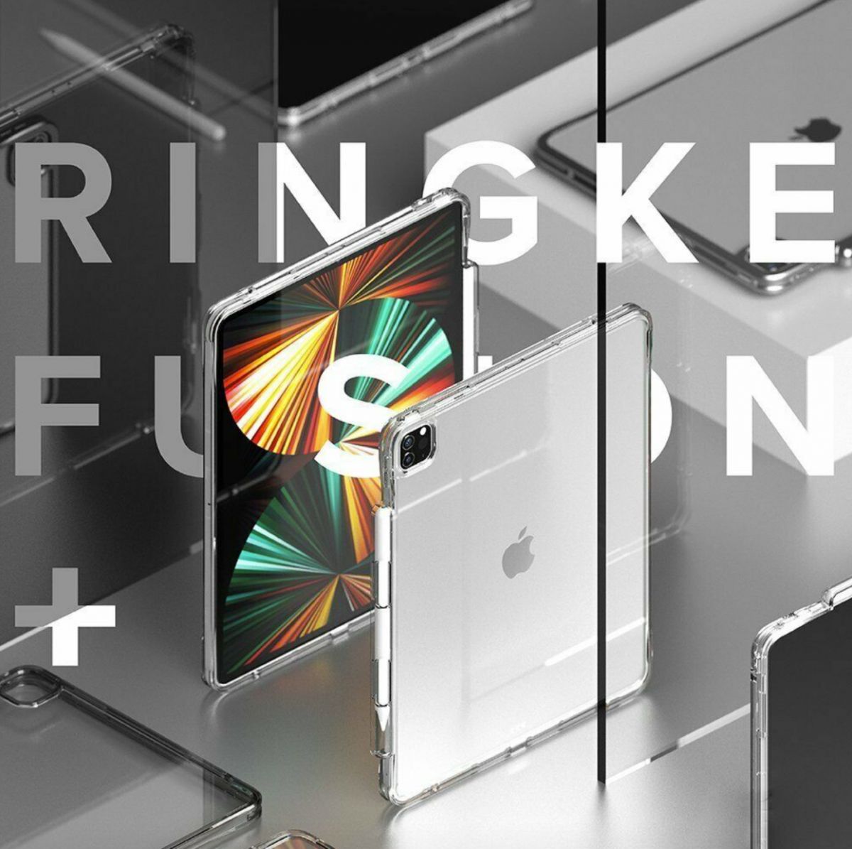Ringke Fusion Apple iPad Pro 12.9 (2021) Hoes Transparant Zwart afbeelding 5