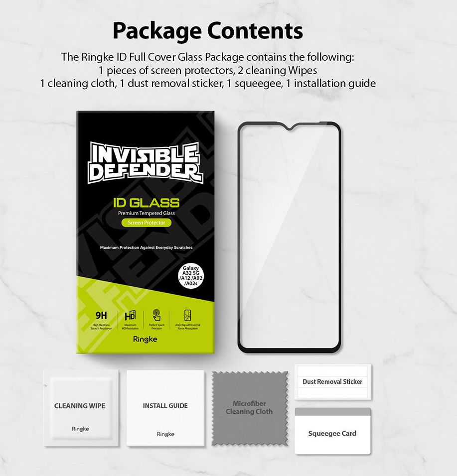 Ringke ID Glass Samsung Galaxy A32 5G Tempered Glass Screenprotector afbeelding 12