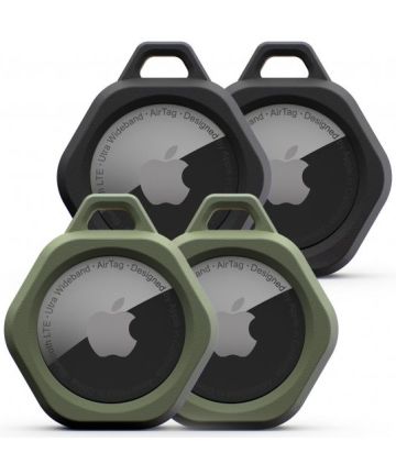 Urban Armor Gear Scout Apple AirTag Sleutelhanger 4-Pack Zwart/Groen Hoesjes
