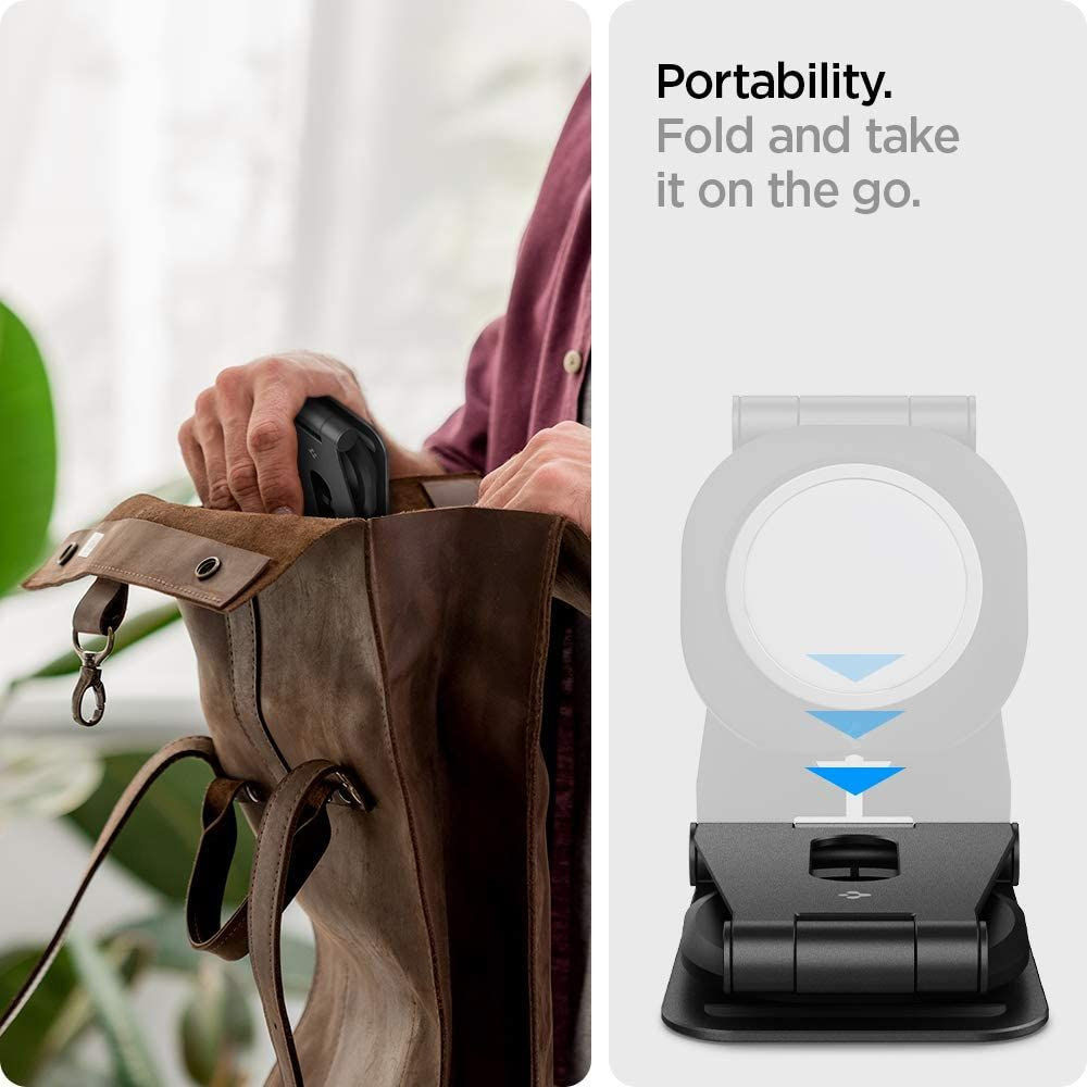 Spigen MagFit S Apple MagSafe Verstelbare Aluminium Houder Zwart