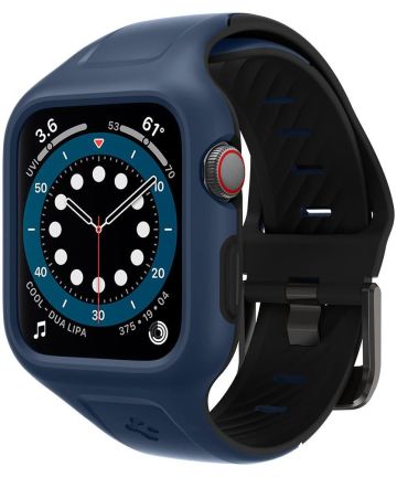 Spigen Liquid Air Pro Apple Watch 44MM Hoesje met Band Siliconen Blauw Cases