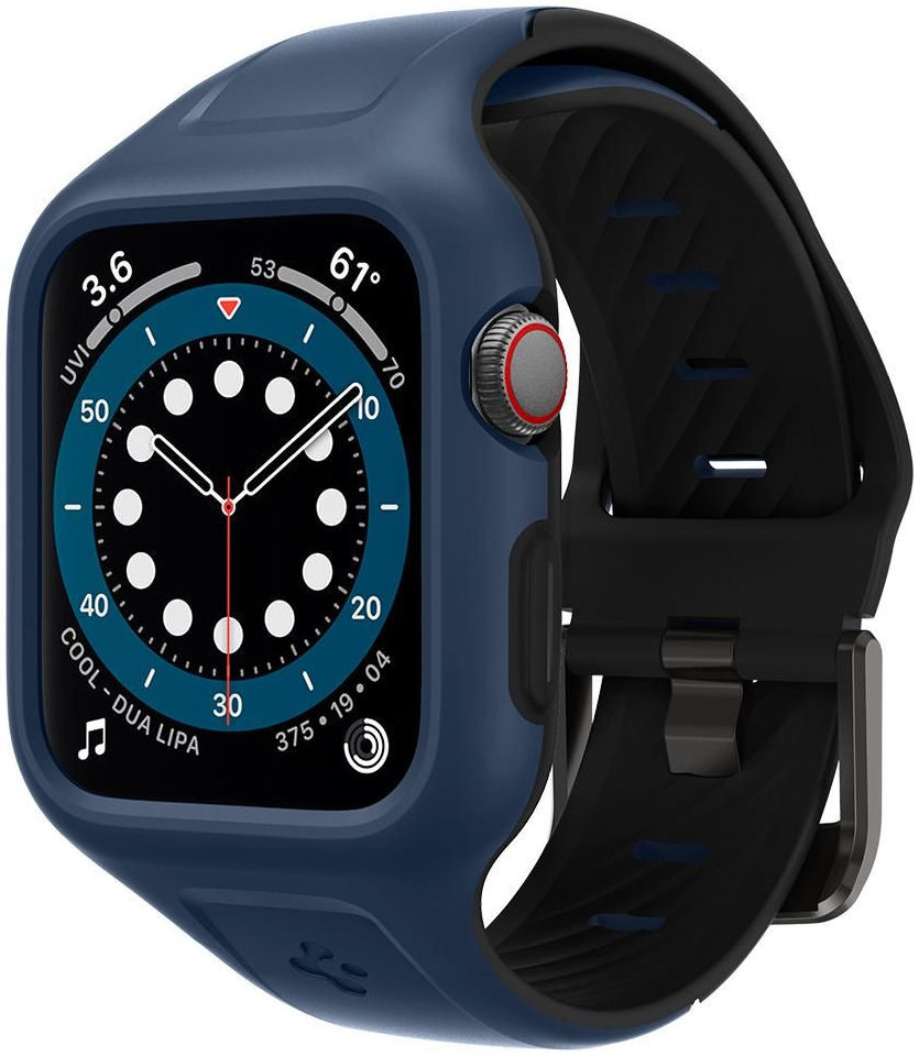 Spigen Liquid Air Pro Apple Watch 44MM Hoesje met Band Siliconen Blauw afbeelding 1
