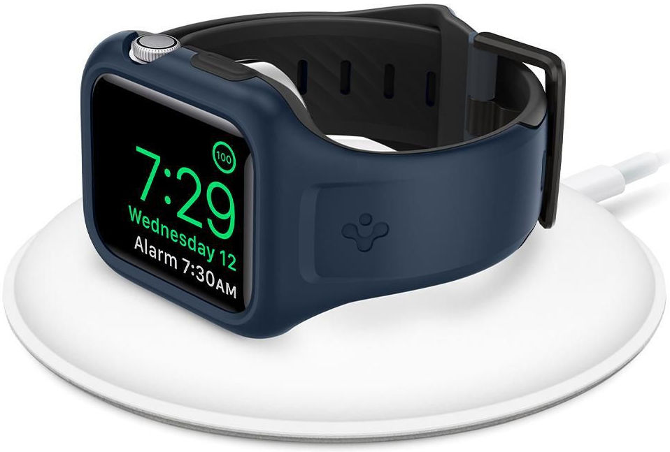 Spigen Liquid Air Pro Apple Watch 44MM Hoesje met Band Siliconen Blauw afbeelding 11