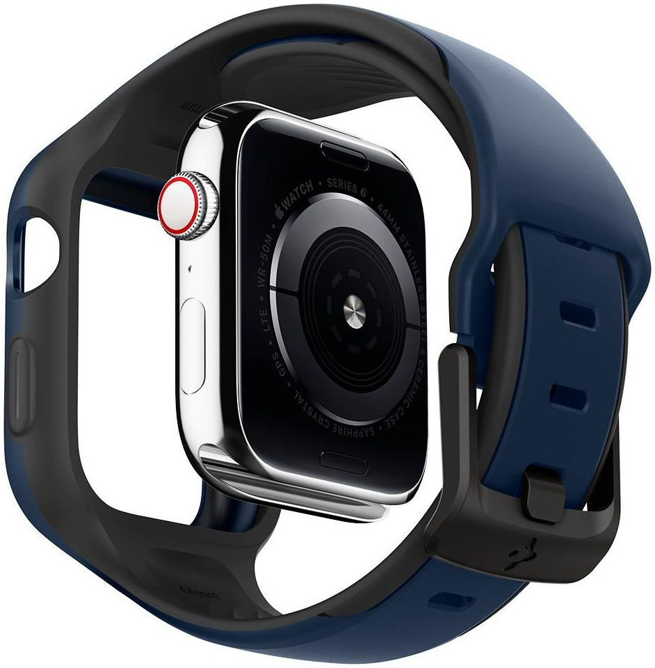 Spigen Liquid Air Pro Apple Watch 44MM Hoesje met Band Siliconen Blauw afbeelding 2