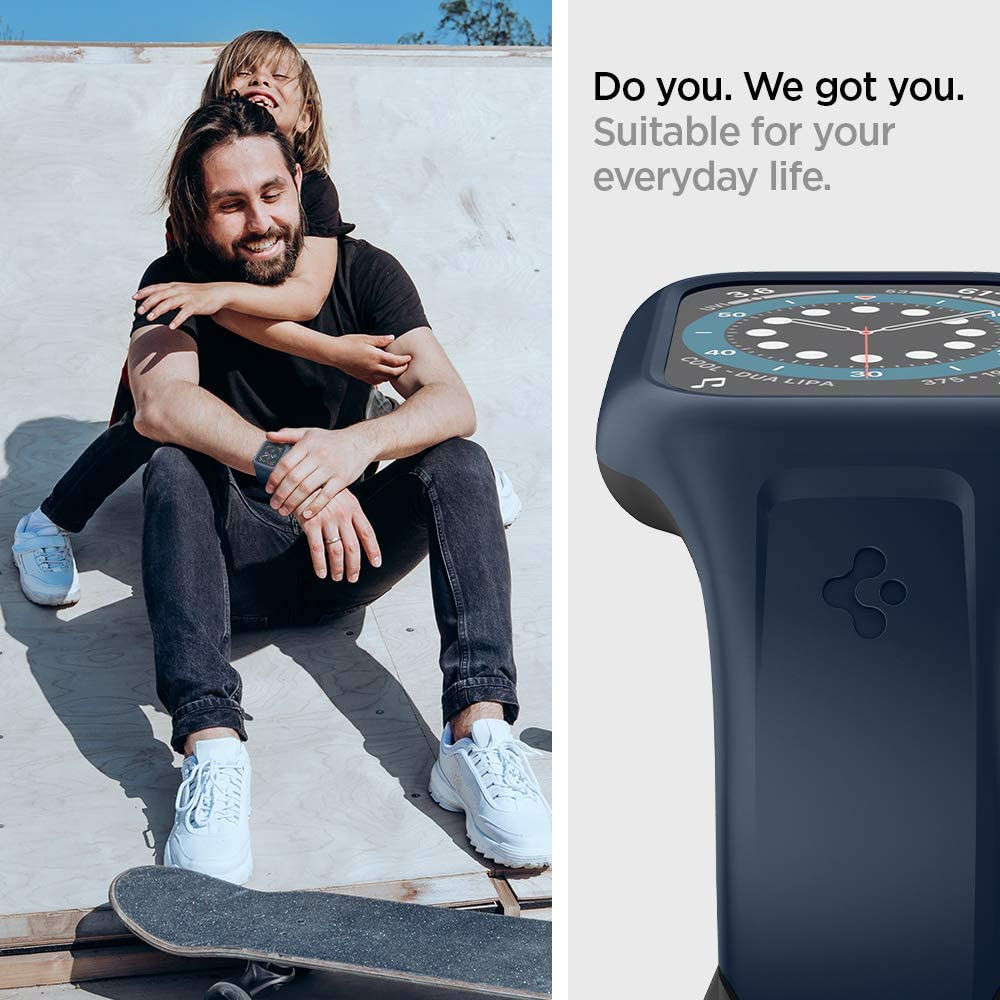Spigen Liquid Air Pro Apple Watch 44MM Hoesje met Band Siliconen Blauw afbeelding 5