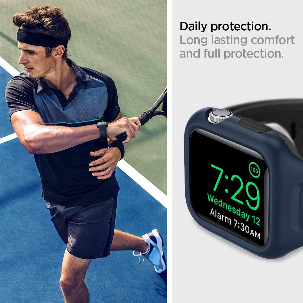 Spigen Liquid Air Pro Apple Watch 44MM Hoesje met Band Siliconen Blauw afbeelding 6