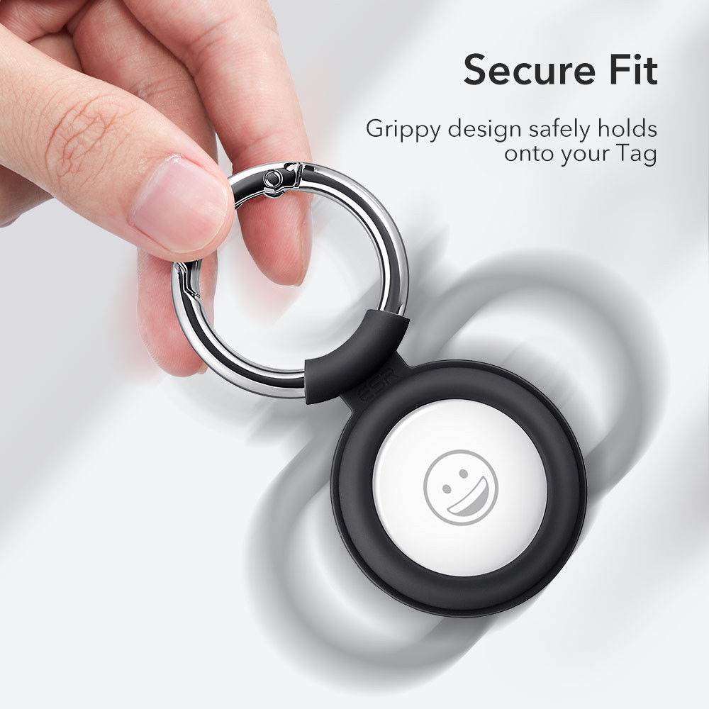ESR Cloud Silicone Sleutelhanger voor Apple AirTag 2-Pack Rood/Zwart afbeelding 6
