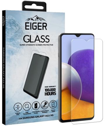 Eiger Samsung Galaxy A22 5G Tempered Glass Case Friendly Plat Screen Protectors