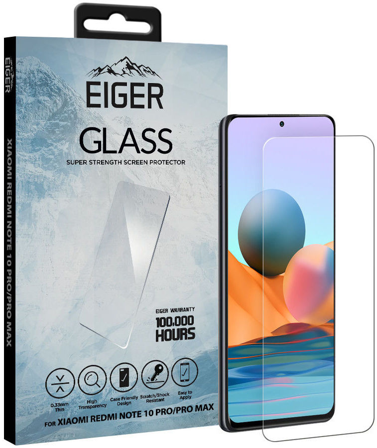 Eiger Xiaomi Redmi Note 10 Pro Tempered Glass Case Friendly Plat afbeelding 1