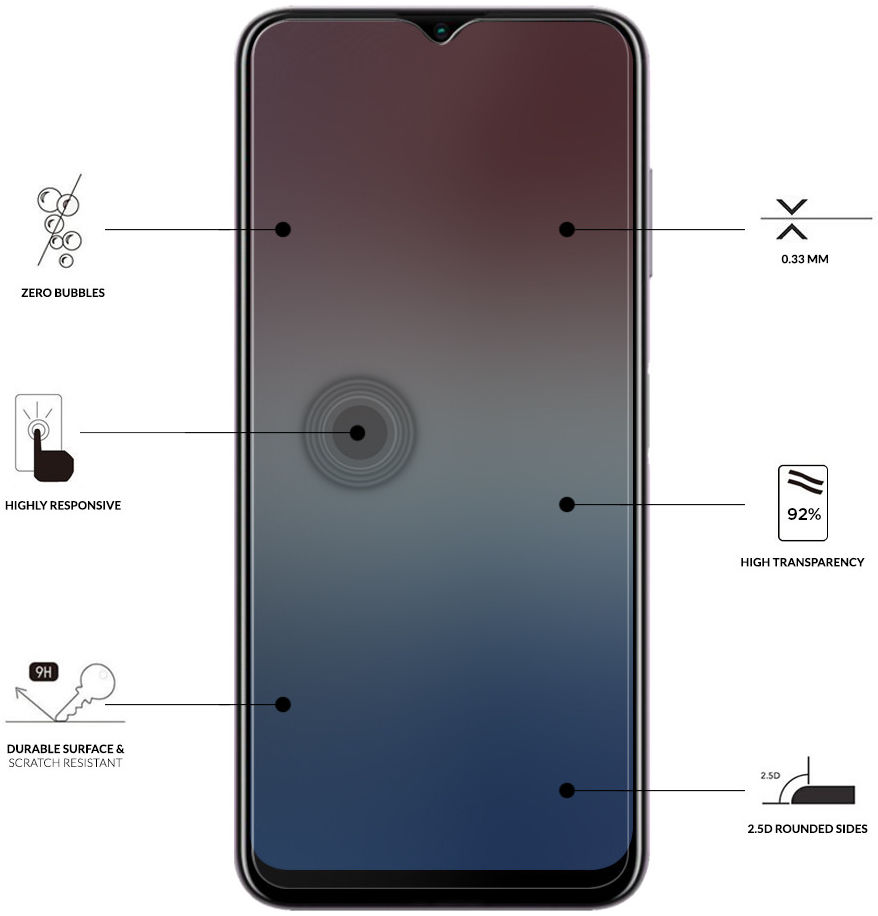 Eiger Nokia G10/G20 Tempered Glass Case Friendly Screen Protector Plat afbeelding 3