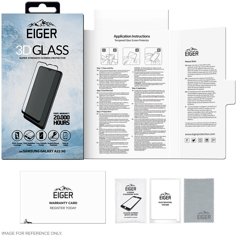 Eiger Samsung Galaxy A22 5G Tempered Glass Case Friendly Gebogen afbeelding 4