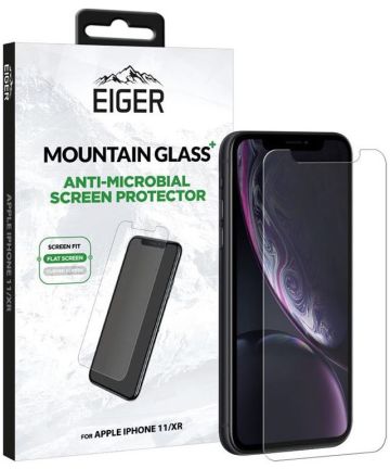 Eiger Mountain+ Apple iPhone 11/XR Tempered Glass Antibacterieel Plat Screen Protectors