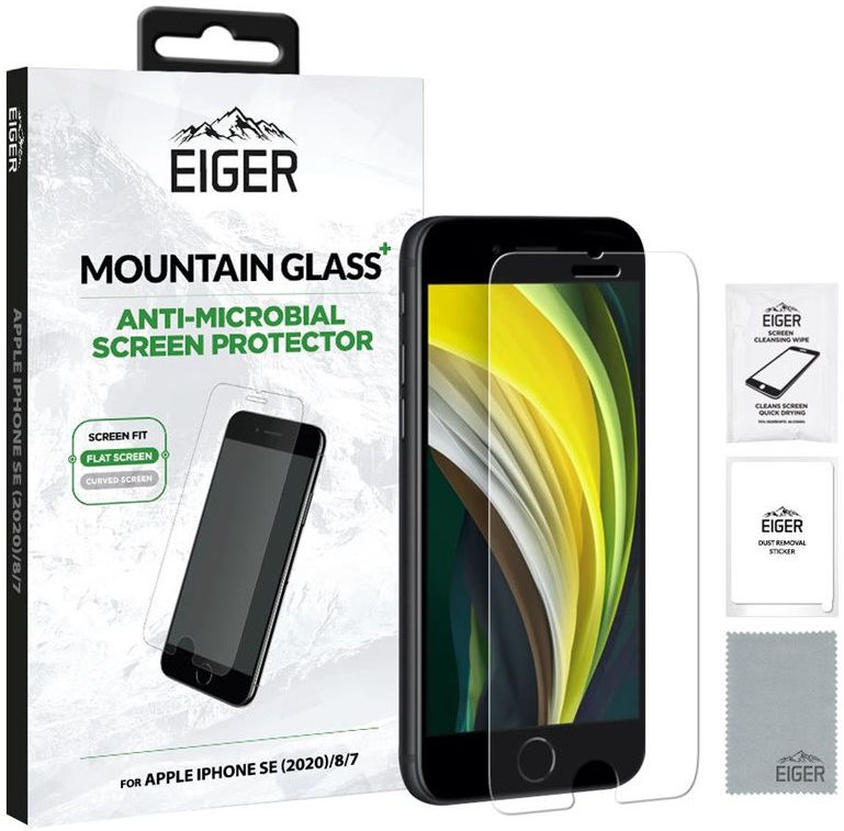 Eiger Mountain+ iPhone SE 2020/2022/8/7 Screen Protector Antibactereel afbeelding 1