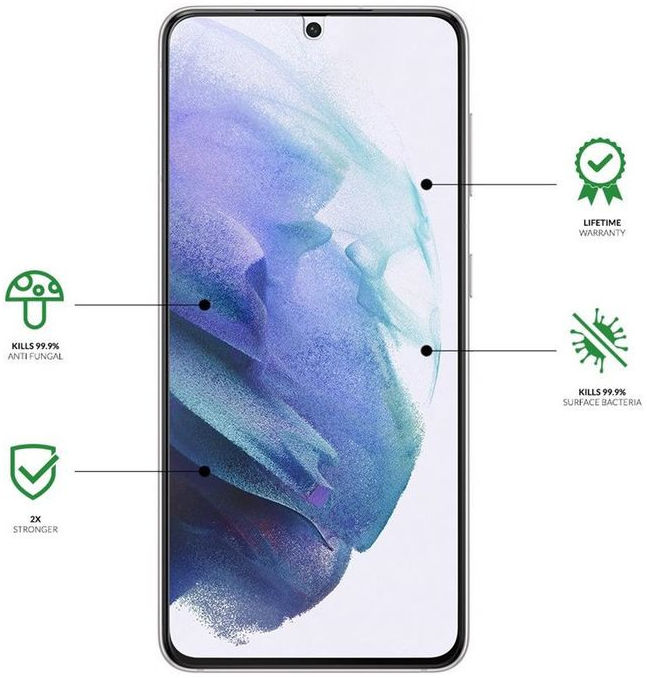 Eiger Plus Samsung Galaxy S21 Screen Protector Antibacterieel Plat afbeelding 3
