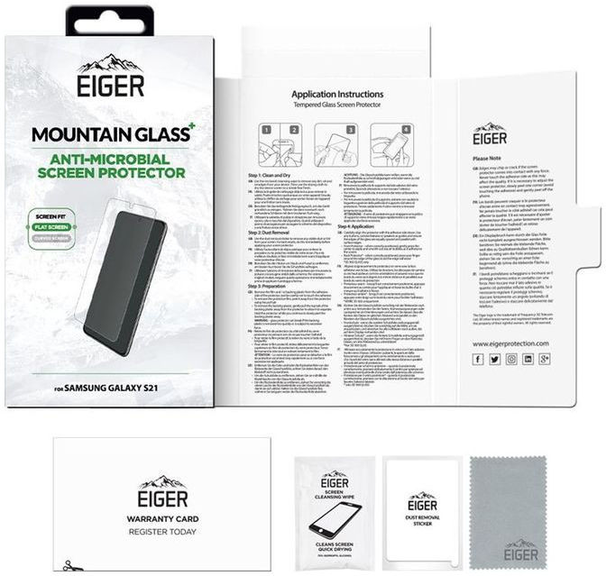 Eiger Plus Samsung Galaxy S21 Screen Protector Antibacterieel Plat afbeelding 4