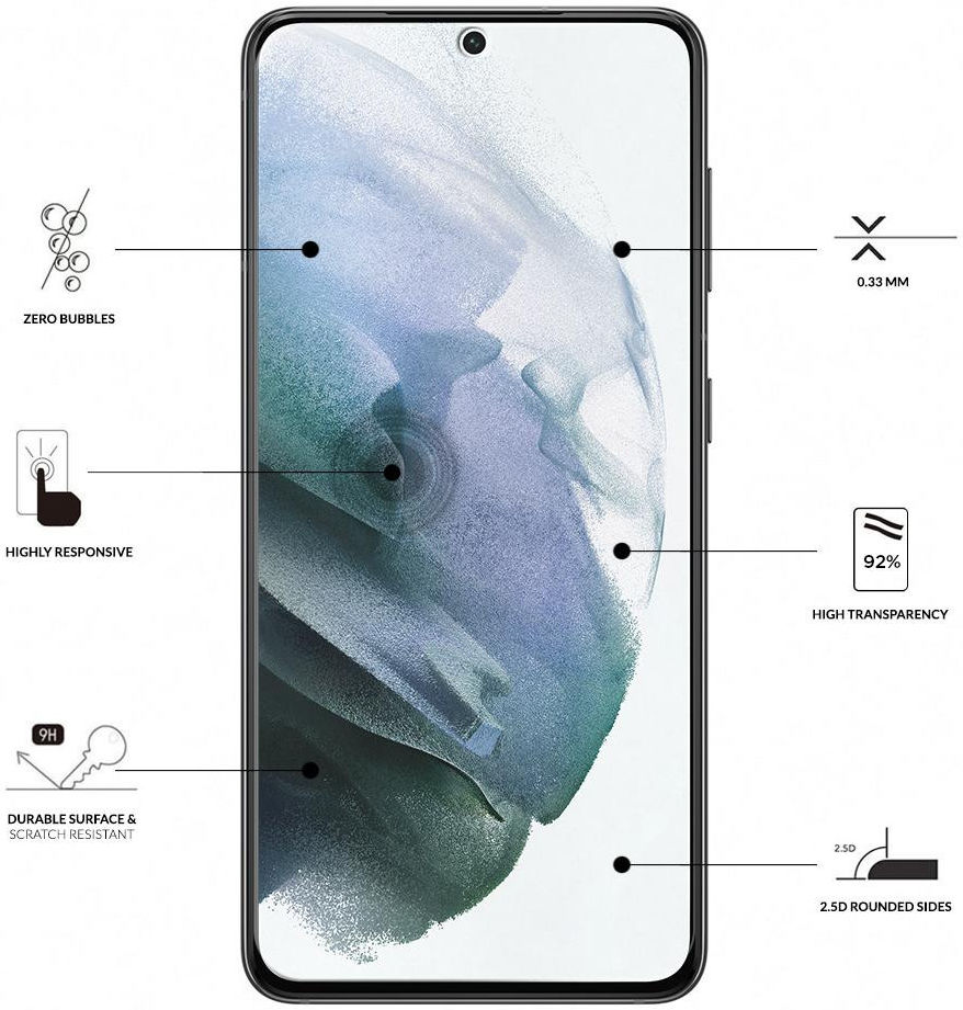 Eiger Plus Samsung Galaxy S21 FE Screen Protector Antibacterieel Plat afbeelding 3