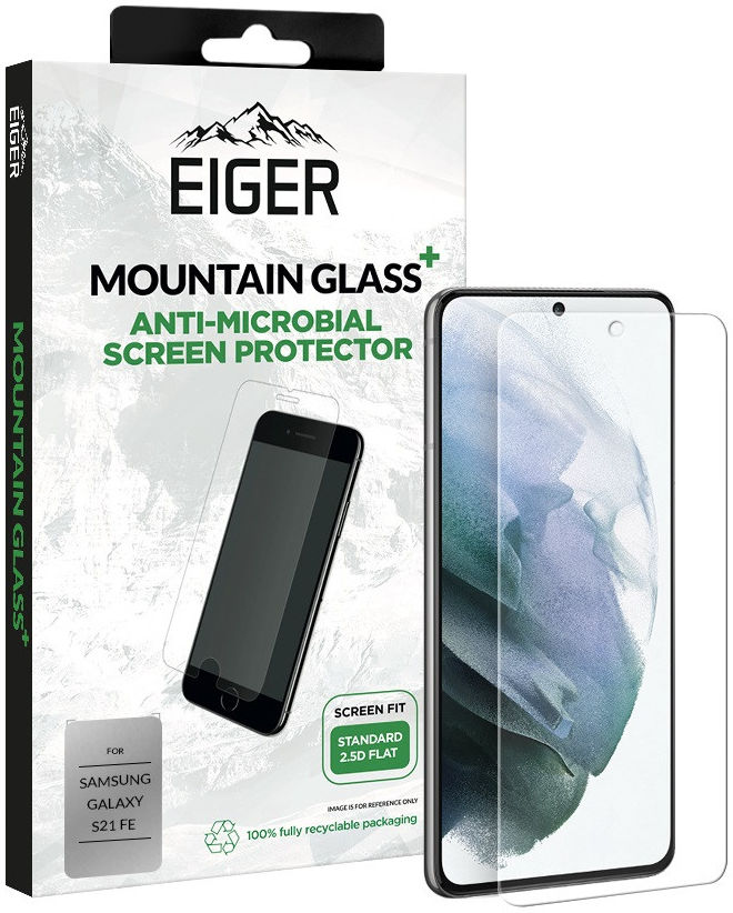 Eiger Plus Samsung Galaxy S21 FE Screen Protector Antibacterieel Plat afbeelding 1