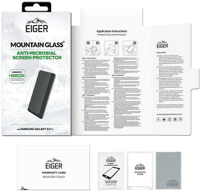 Eiger Mountain+ Samsung Galaxy S21 Plus Protector Antibacterieel Plat afbeelding 5