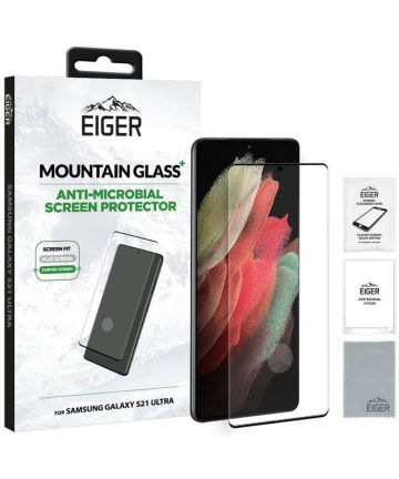 Eiger Plus Samsung S21 Ultra Screen Protector Antibacterieel Gebogen Screen Protectors