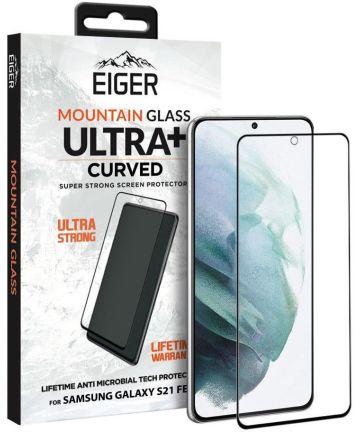 Eiger Ultra+ Samsung S21 FE Tempered Glass Antibacterieel Gebogen Screen Protectors
