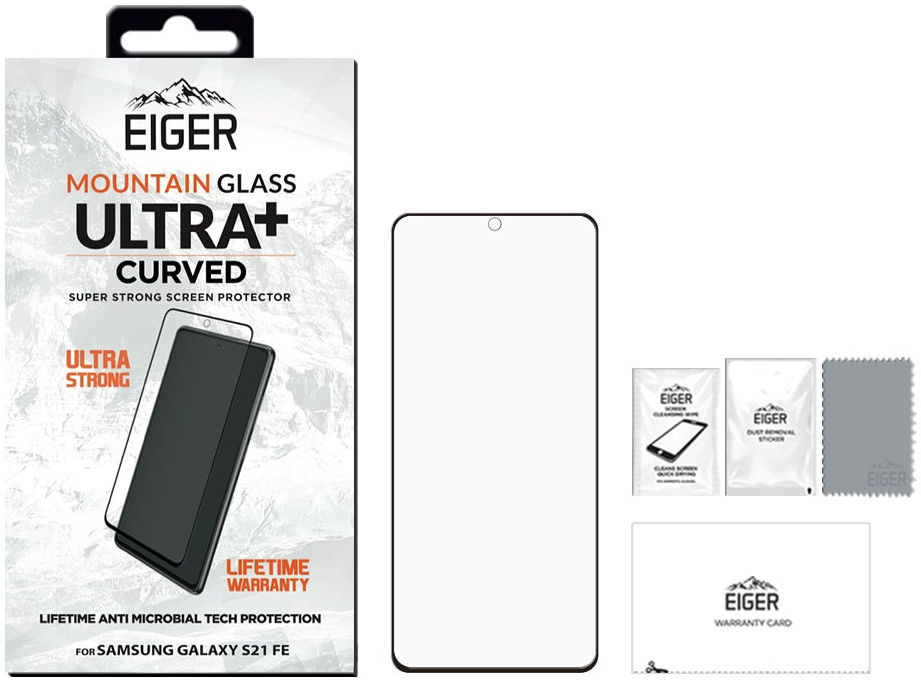 Eiger Ultra+ Samsung S21 FE Tempered Glass Antibacterieel Gebogen afbeelding 2
