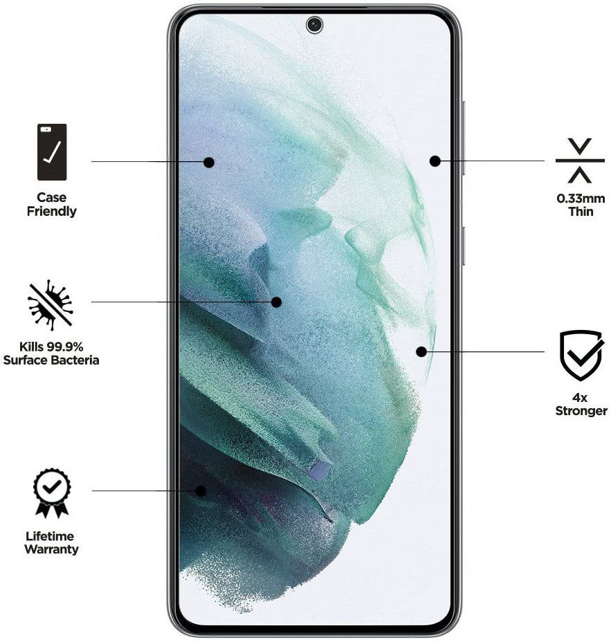 Eiger Ultra+ Samsung S21 FE Tempered Glass Antibacterieel Gebogen afbeelding 4