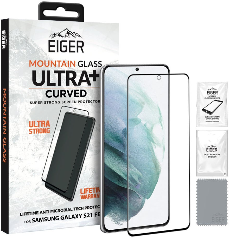 Eiger Ultra+ Samsung S21 FE Tempered Glass Antibacterieel Gebogen afbeelding 5