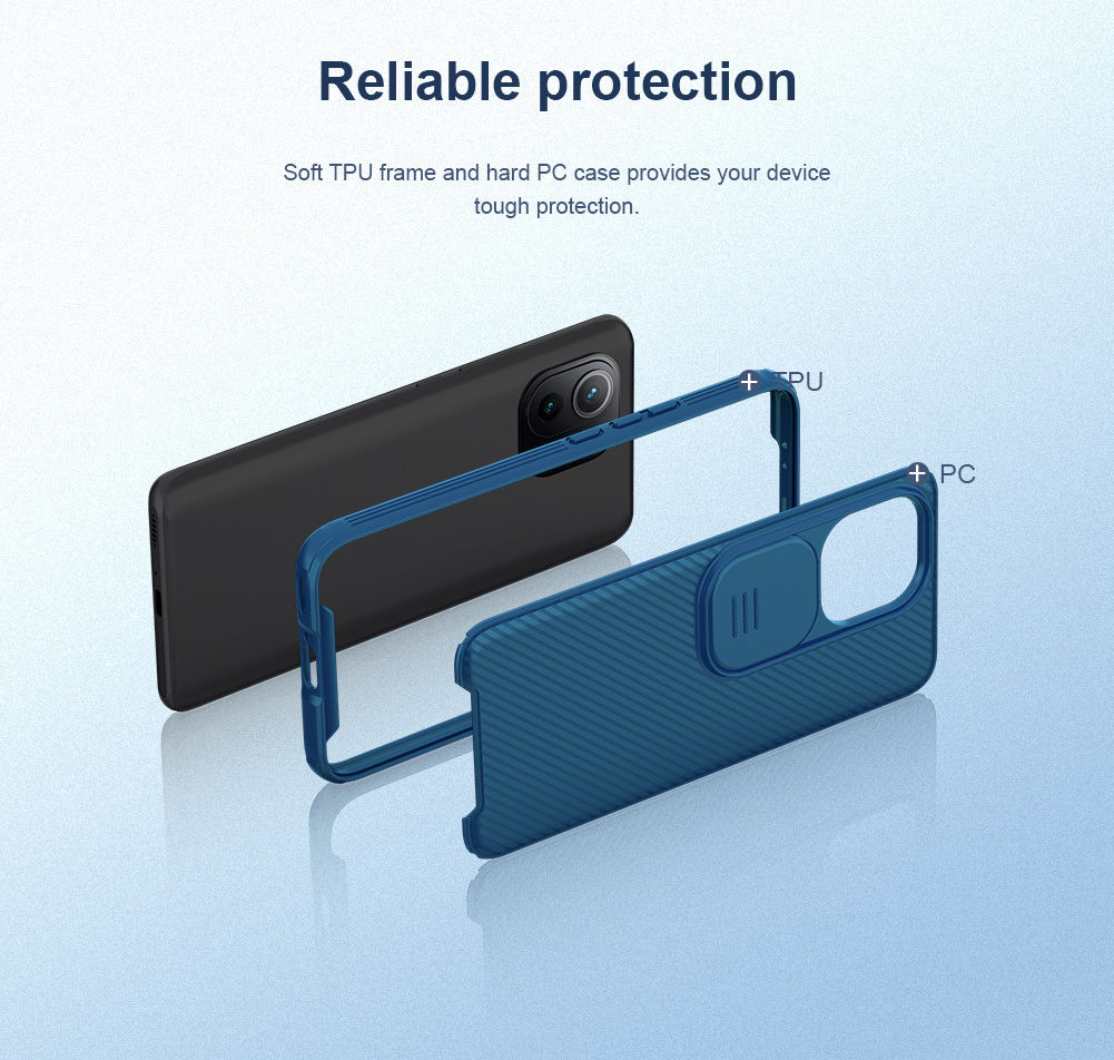 Nillkin CamShield Xiaomi 11 Hoesje met Camera Slider Back Cover Blauw afbeelding 7