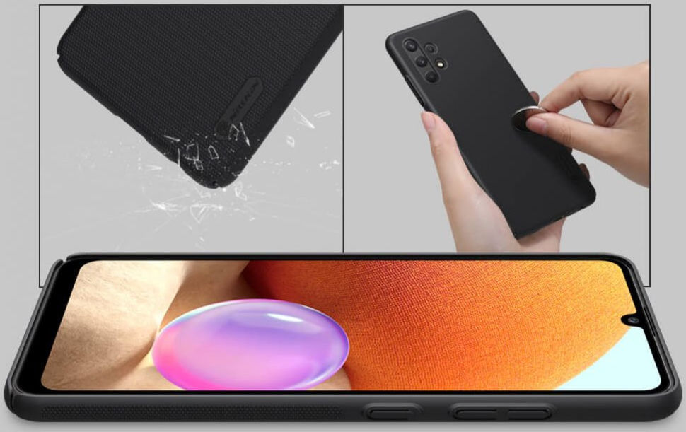 Nillkin Super Frosted Shield Hoesje Samsung Galaxy A32 4G Zwart afbeelding 8