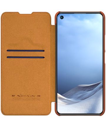 Nillkin Qin Series Book Xiaomi Mi 11 Lite Wallet Hoesje Leer Bruin Hoesjes