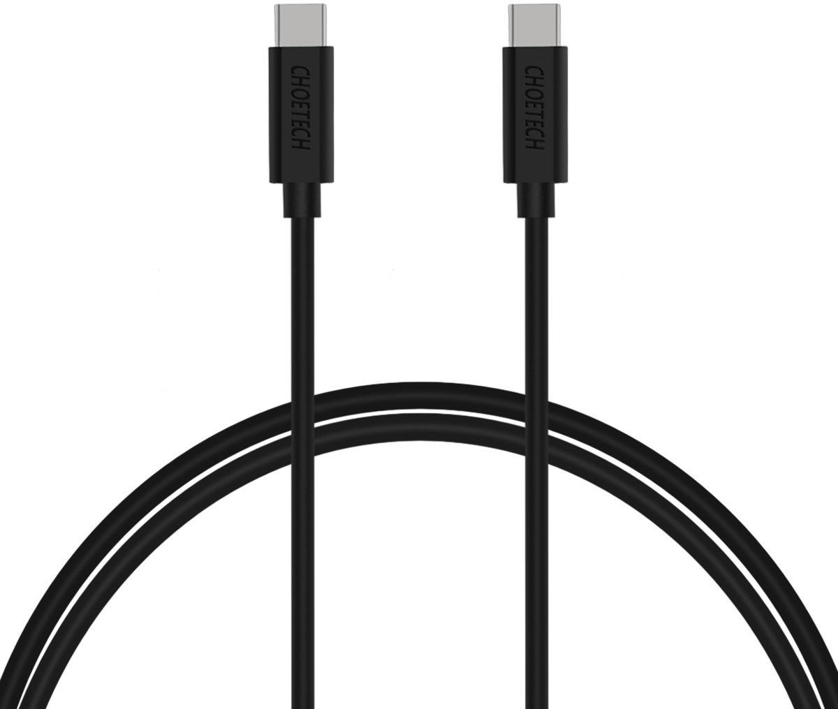 Choetech USB-C naar USB-C Kabel 2 Meter Zwart afbeelding 1