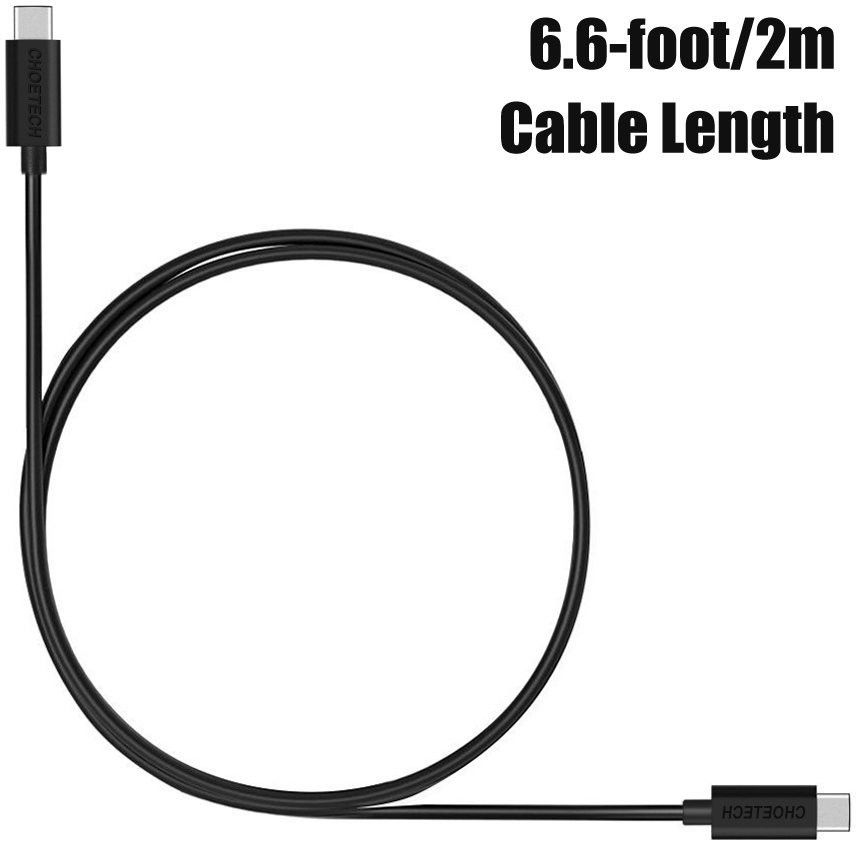 Choetech USB-C naar USB-C Kabel 2 Meter Zwart afbeelding 3