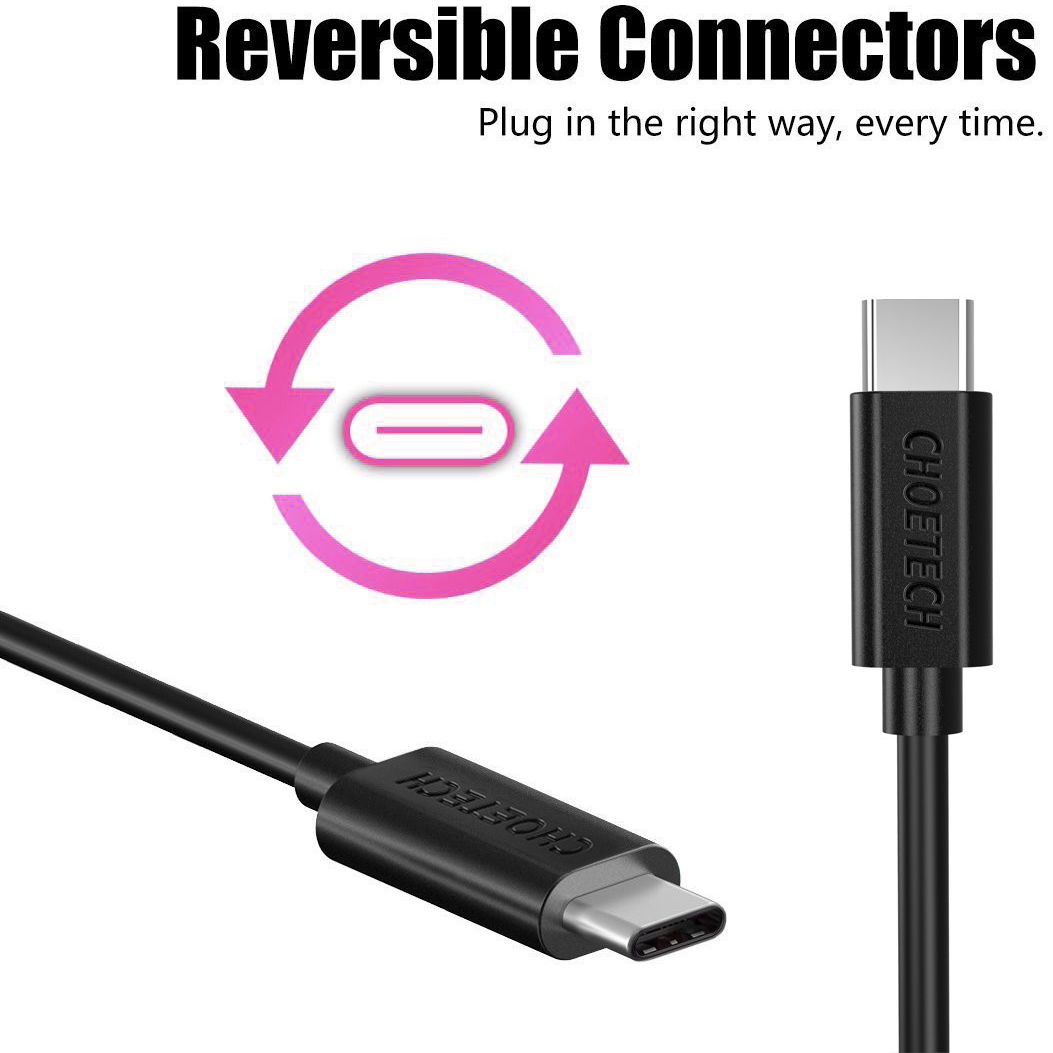 Choetech USB-C naar USB-C Kabel 2 Meter Zwart afbeelding 5