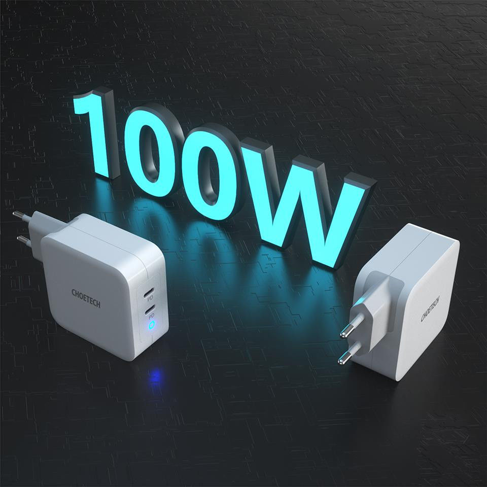 Choetech 100W Power Delivery USB-C Snellader voor Laptop / Macbook Wit afbeelding 10