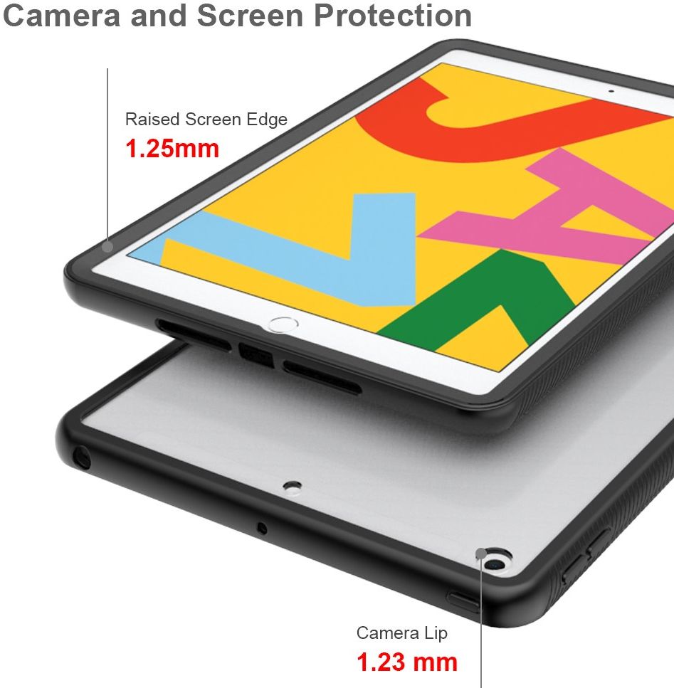 iPad 10.2 (2019/2020/2021) Hoes Volledig Schokbestendig Cover Zwart afbeelding 3